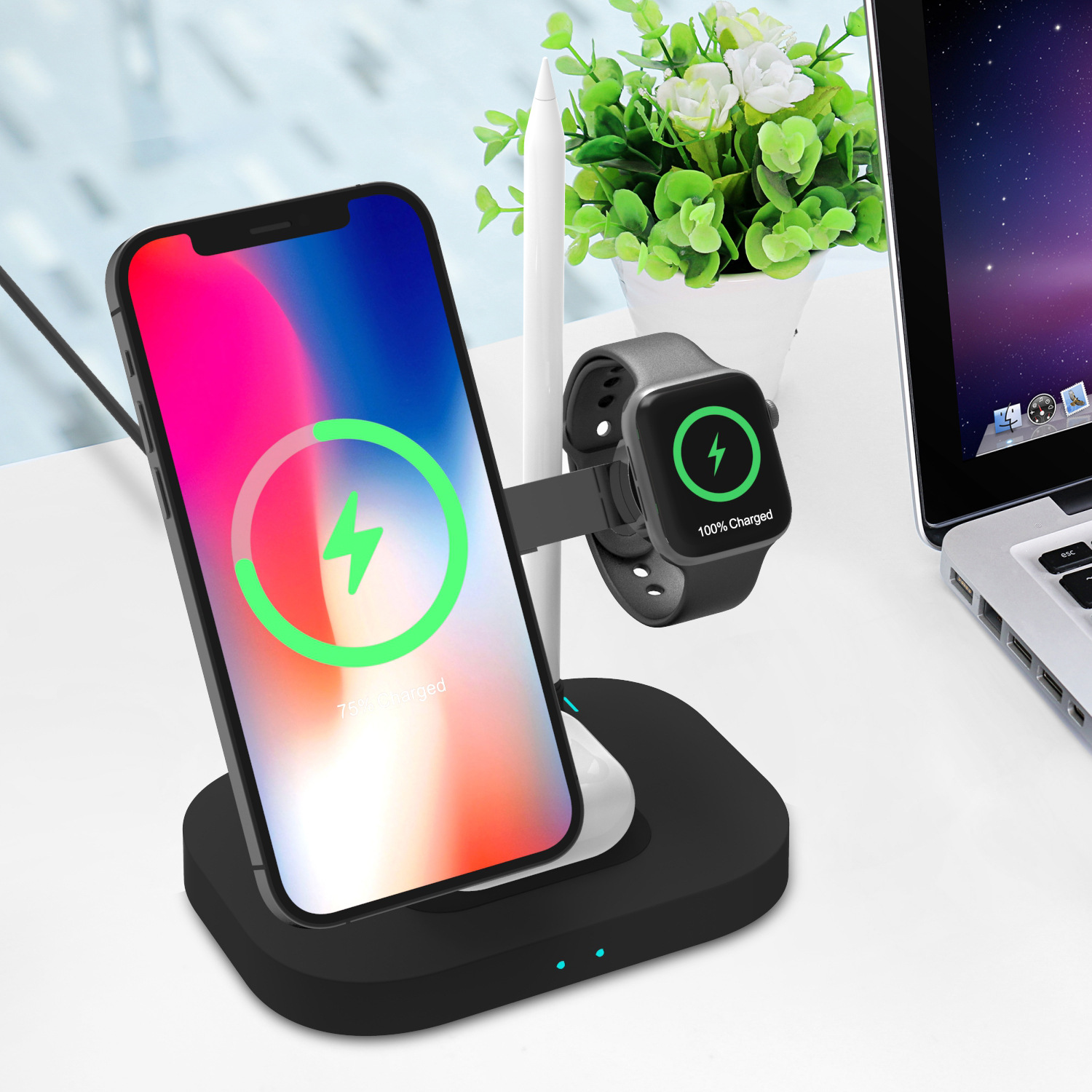 F22 Wireless Charger Magnetic Wireless Charger 15W Wireless Charger 4-in-1 Wireless Charger