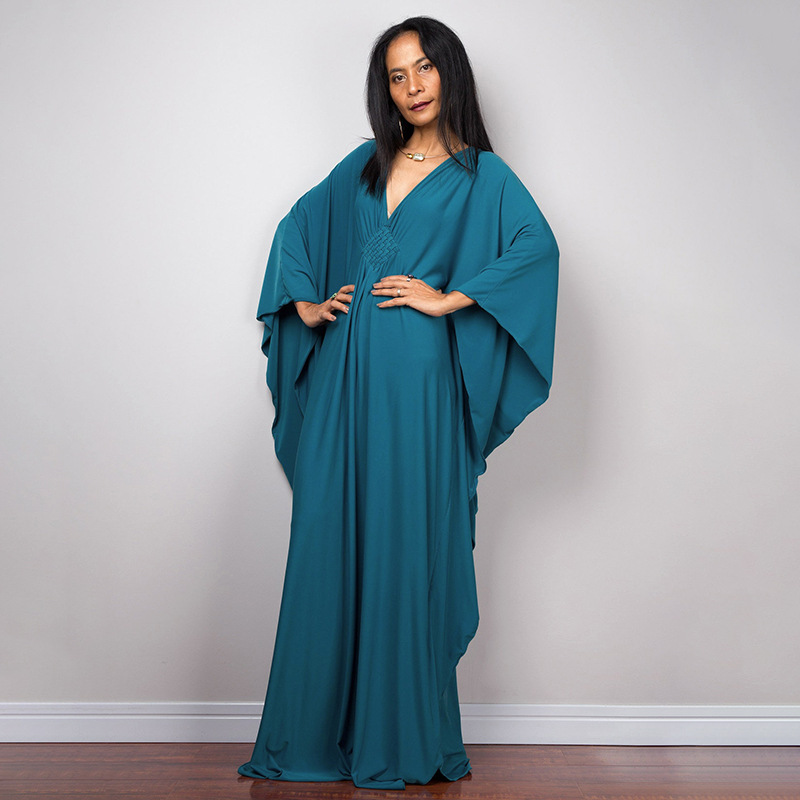 New Solid Color Middle Woven Robe Beach Long Dress Loose Bikini Cover Up Swimsuit Sun Protection Outer Women