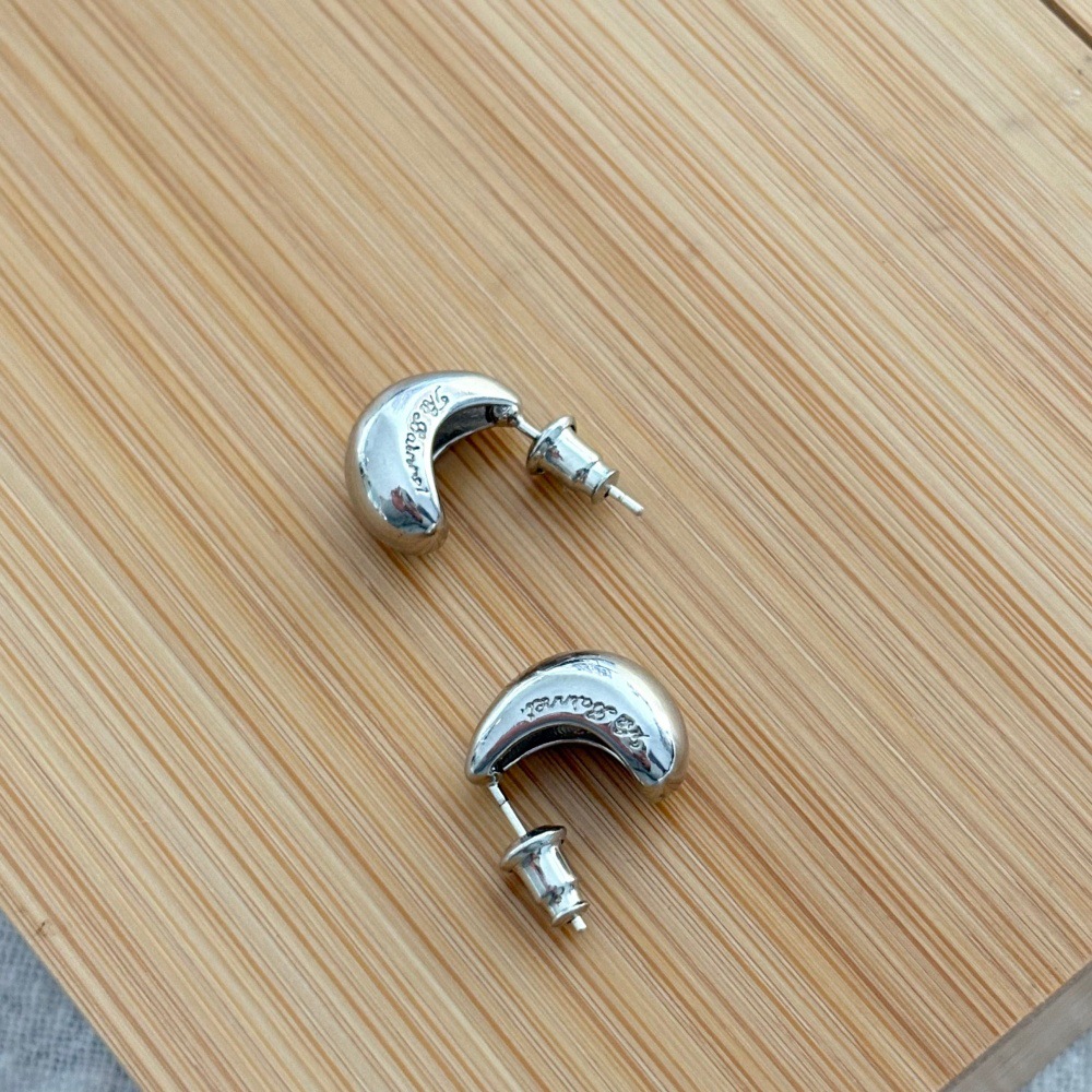 Fever moon earrings for women, 925 silver needle copper plated 18k gold, simple commuter earrings
