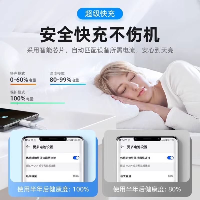 For Huawei charger 120 fast charger three-in-one fast charging data cable phone charging head