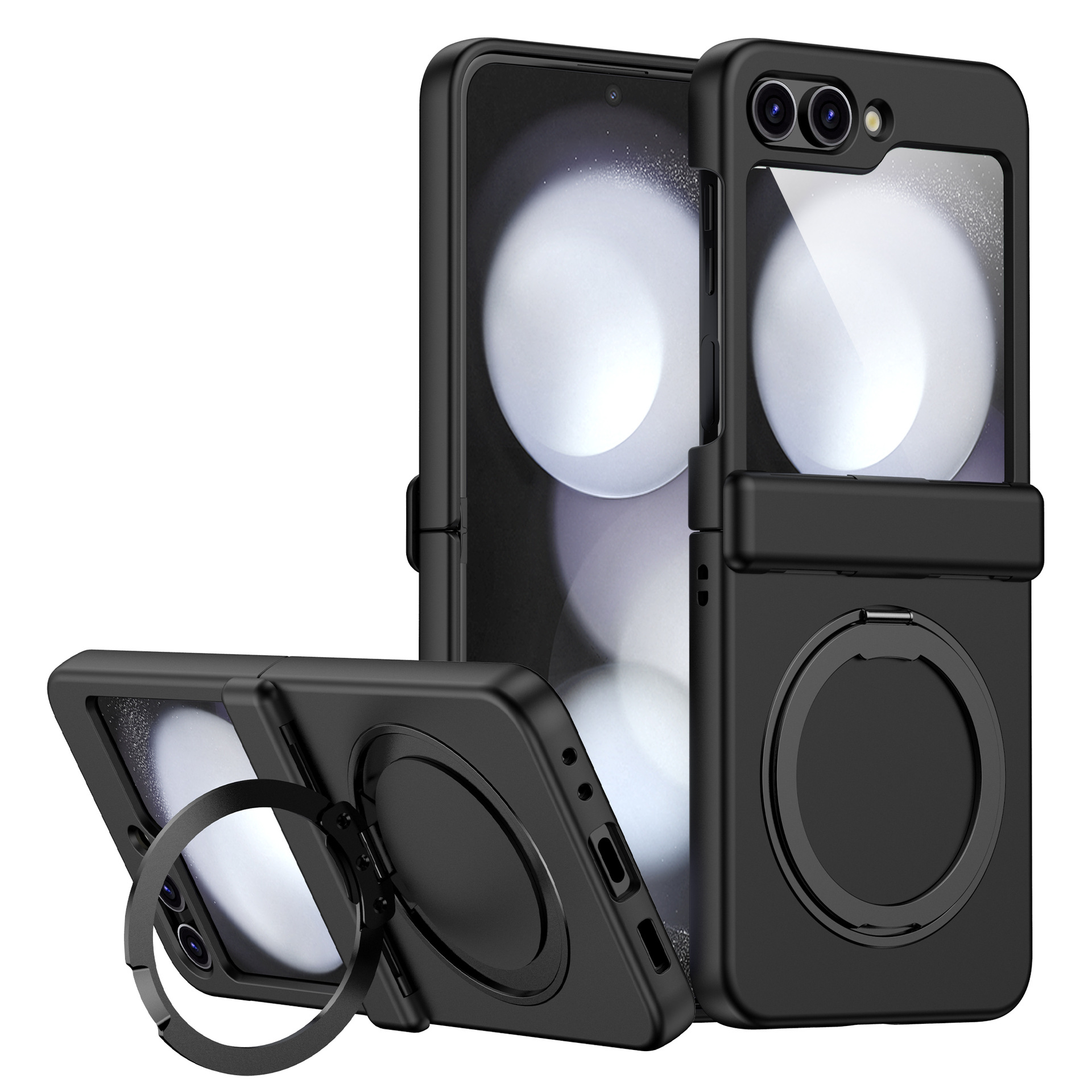Applicable Samsung Z Flip6/5 Phone Case 360 Rotation Bracket Magnetic Wireless Charging Full Coverage Hinge Anti-Fall