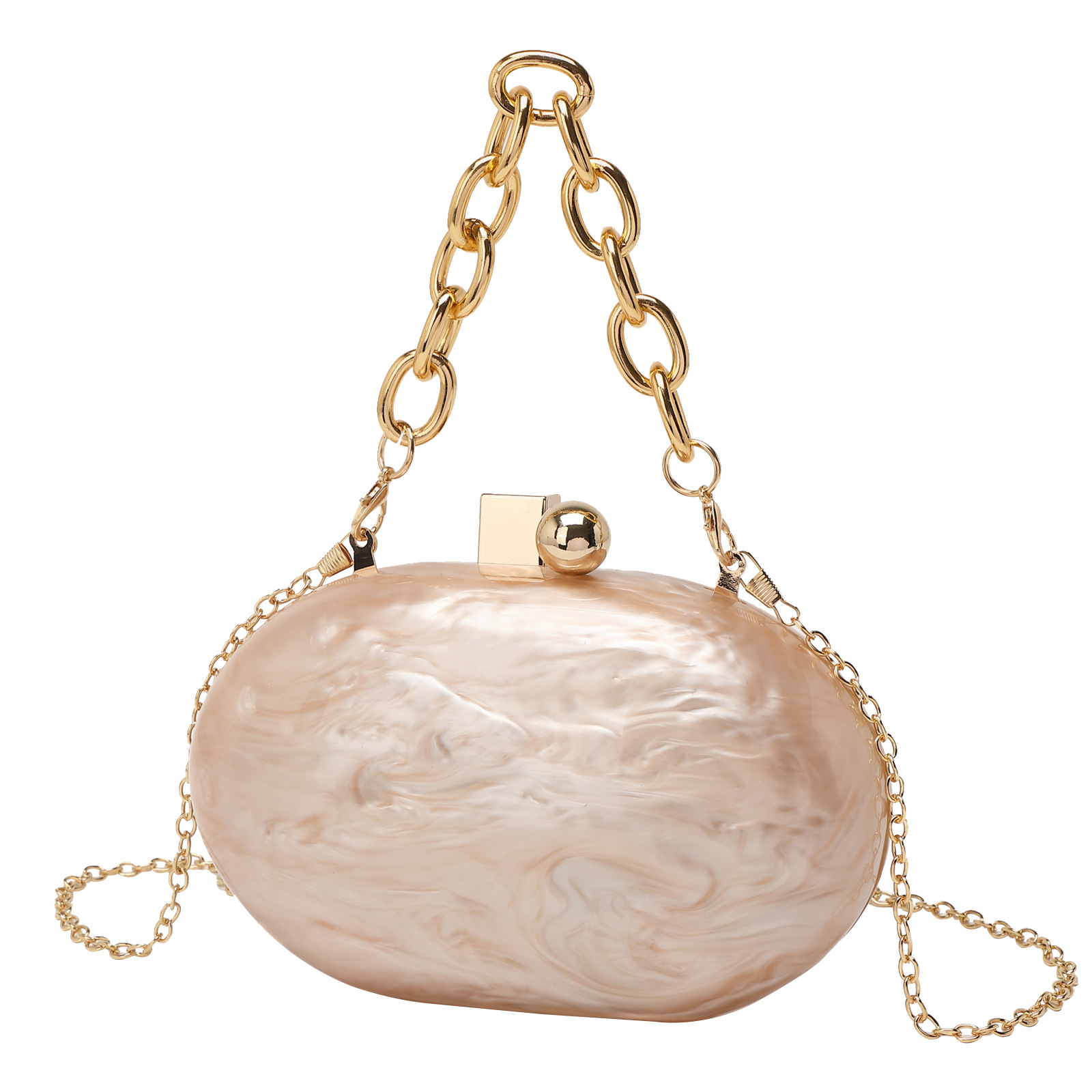 2024 New Oval Acrylic Evening Bag Wind Chain Crossbody Shoulder Clutch Handbag