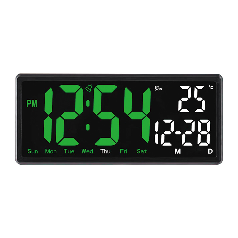 High-definition large font LED large screen digital electronic clock home living room perpetual calendar hanging standing 2-in-1 clock night light alarm clock