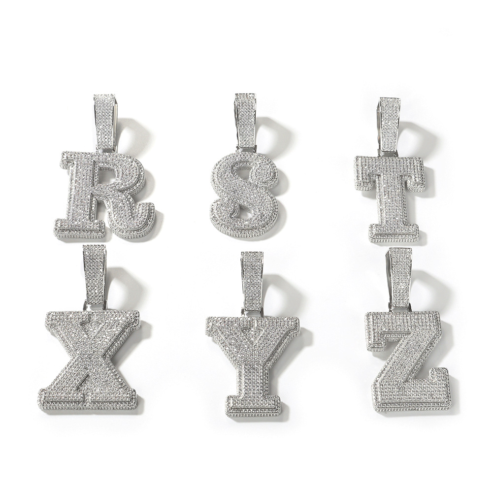 Street 26 Letter Necklace Hip Hop Diamond Men's Pendant Niche Couple Accessories