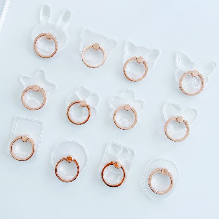 Rose gold diamond ring stand transparent acrylic ring stand transparent diamond ring buckle phone stand