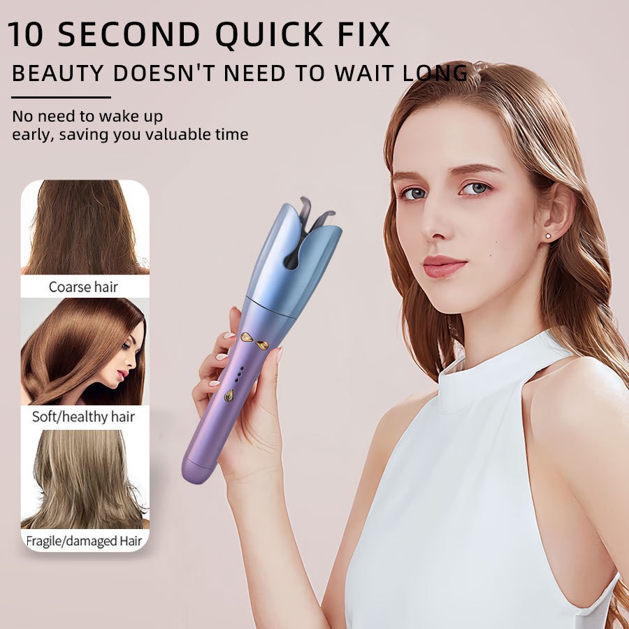 Automatic Curling Iron Rose Curl Non-Damaging 25MM Big Wave Charging Curler Wireless Portable