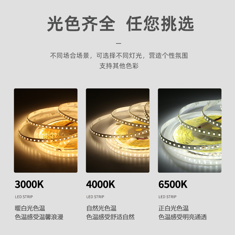 LED strip light, self-adhesive, living room ceiling, 24V, 8mm, 120D, high brightness, atmosphere, low-voltage, linear, 2835 strip light