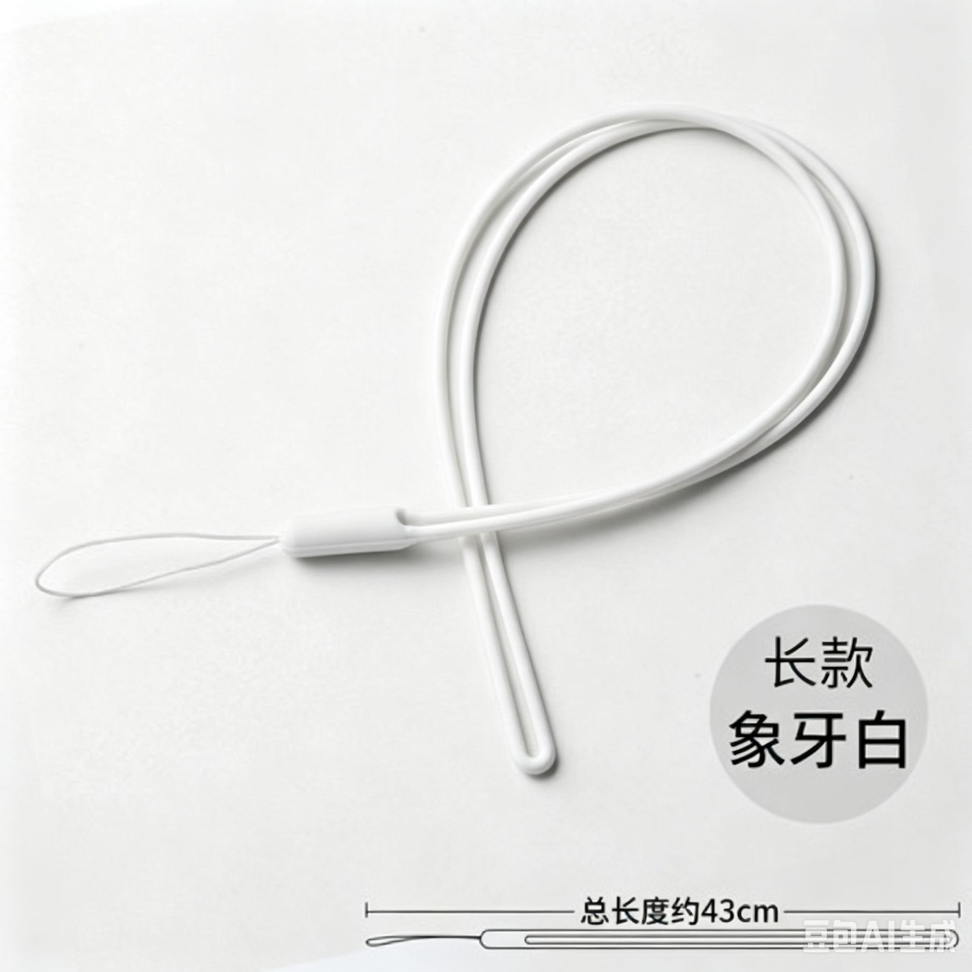 硅胶挂绳长款-白色