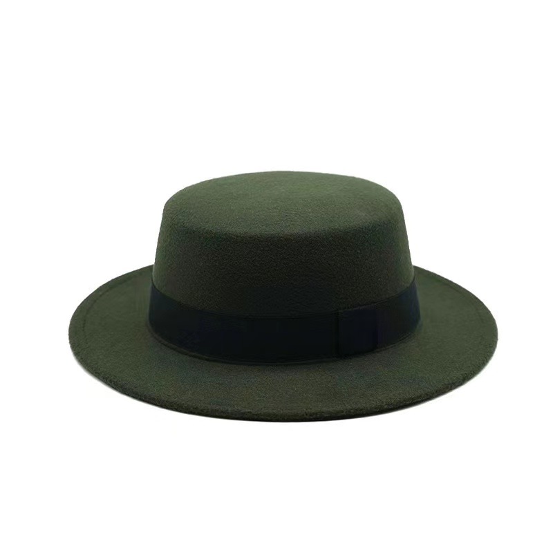 2025 Autumn/Winter New Fedora Flat Top Flat Brim Decorative Hat Franchise