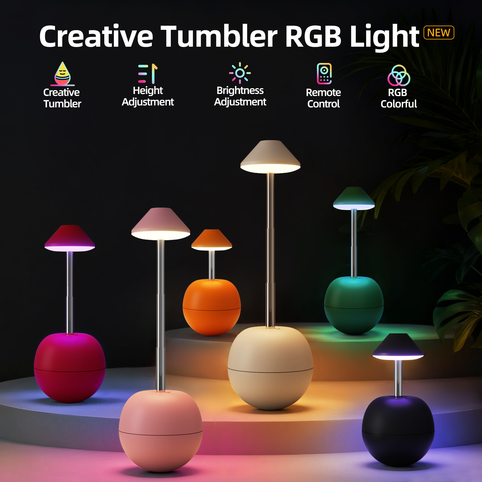 LED small night light rechargeable decorative table lamp bedroom desktop remote control bedside atmosphere lamp