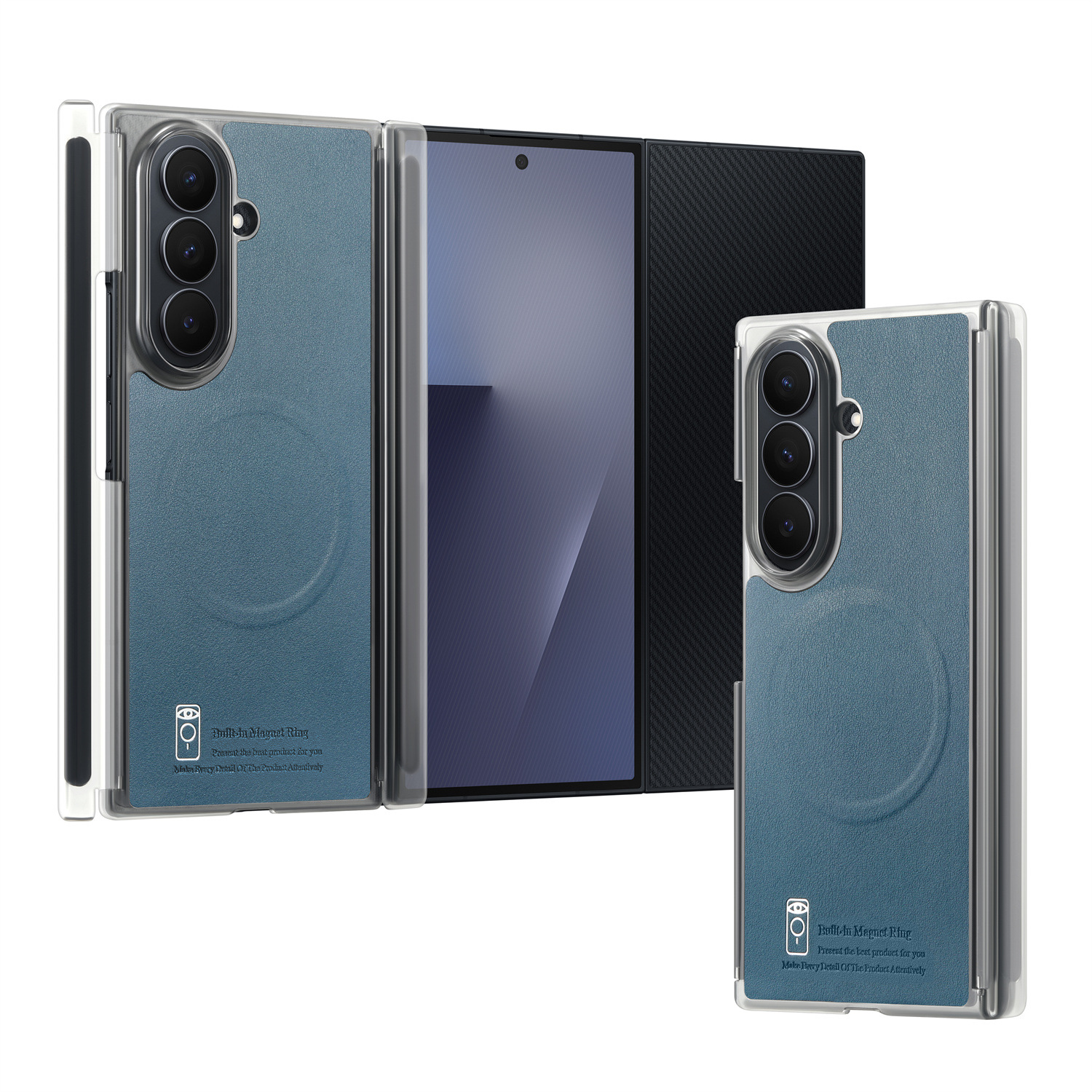 For Samsung Galaxy Z TriFold three-fold magnetic axis dual hinge ZFold8 leather protective case
