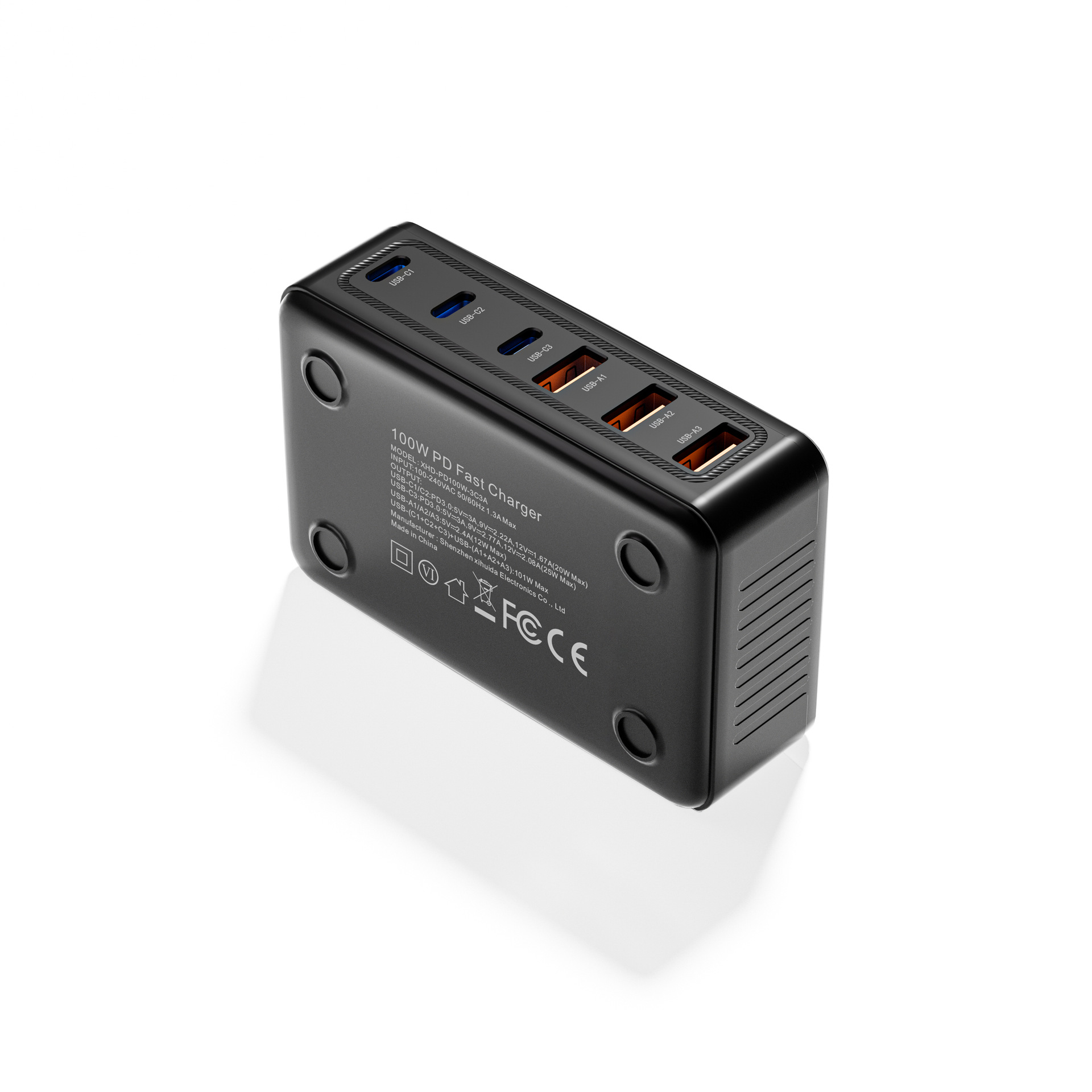 New 100W EU standard 3C3A desktop charger for Apple 15 phone tablet multi-port Samsung charger