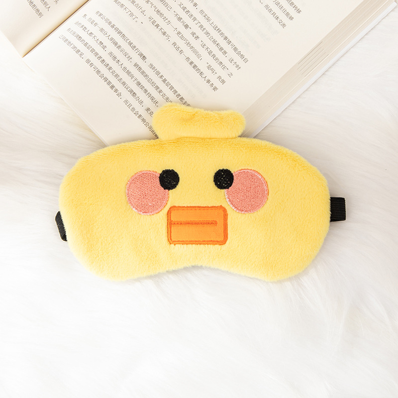 New plush cute cartoon eye mask, ice compress for children, men and women, light-blocking sleep, relieve fatigue, outdoor