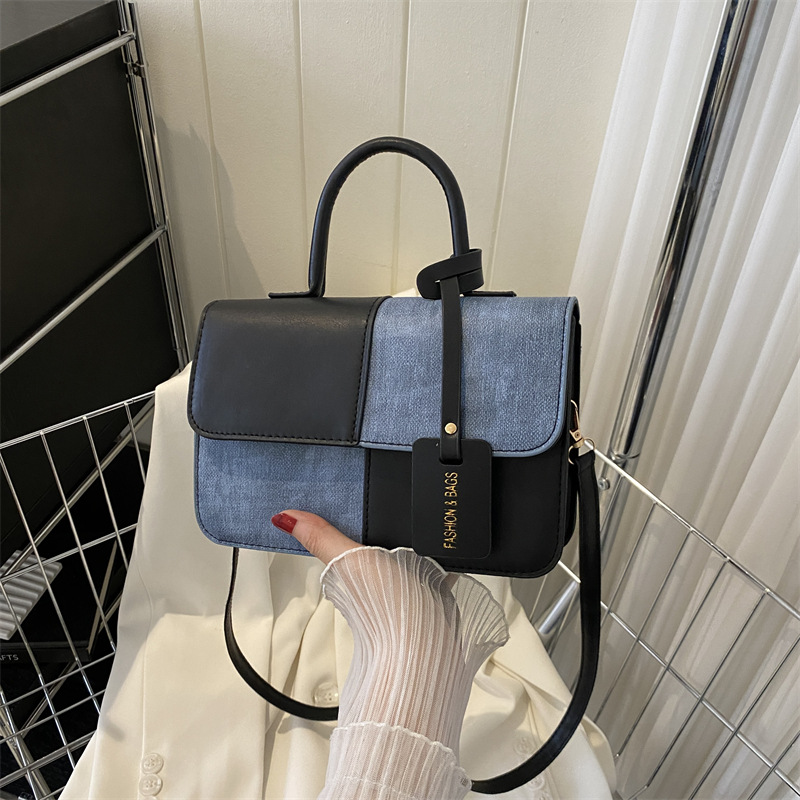 Patchwork Texture Handbags 2023 Summer Commute Shoulder Crossbody Bags Small Square Bags