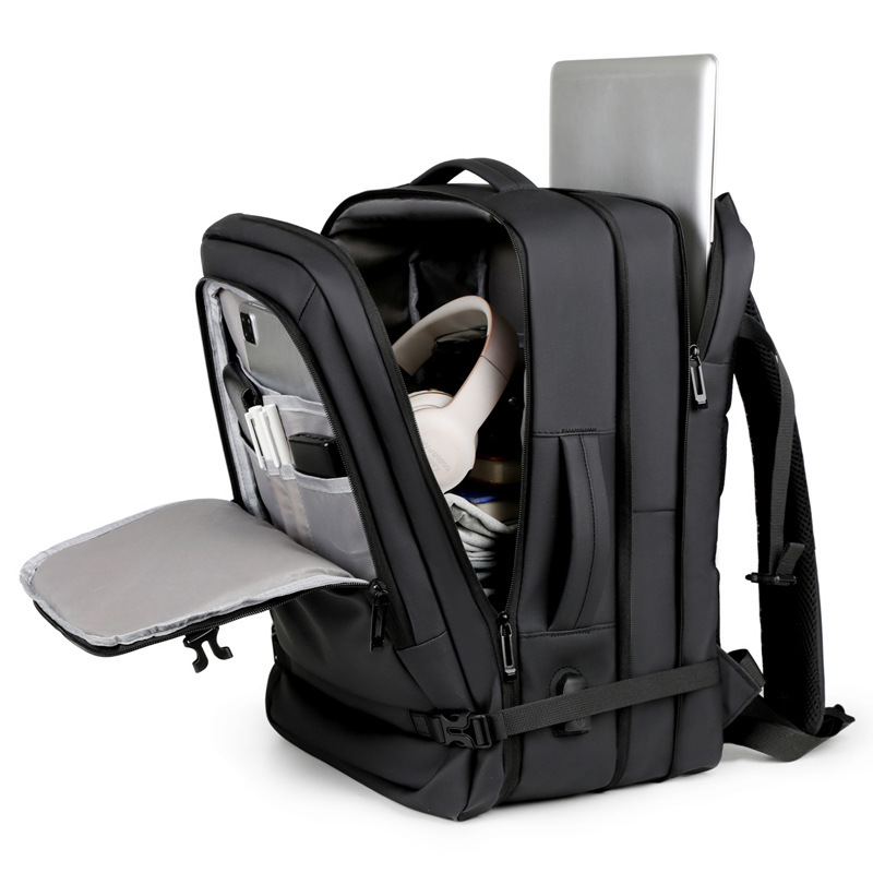 Business backpack USB charging water-repellent large capacity expandable computer bag business trip travel backpack men
