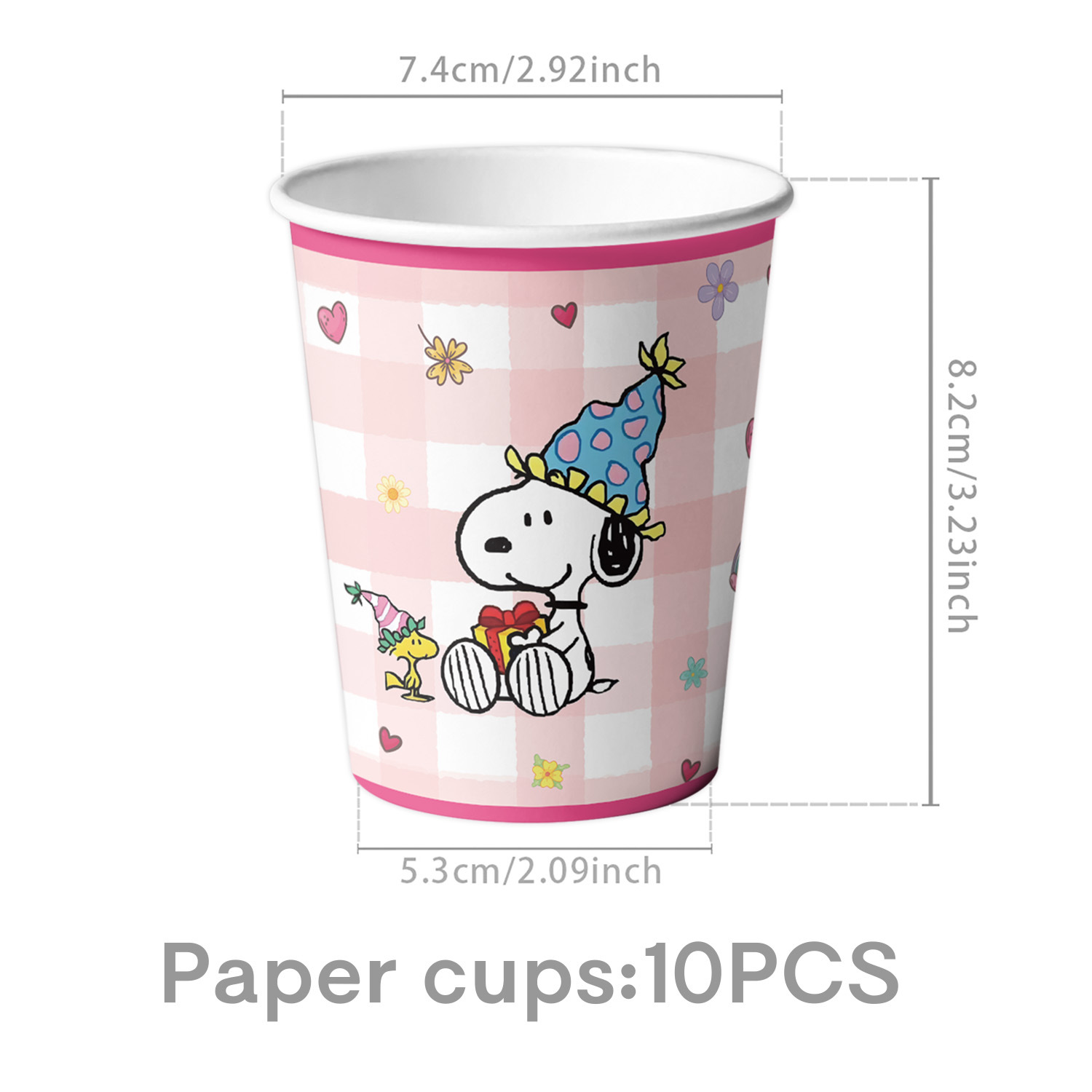 New Pink Snoopy Theme Party Tableware Disposable Paper Plate Napkin Paper Cup Tablecloth Bunting Flag Decoration