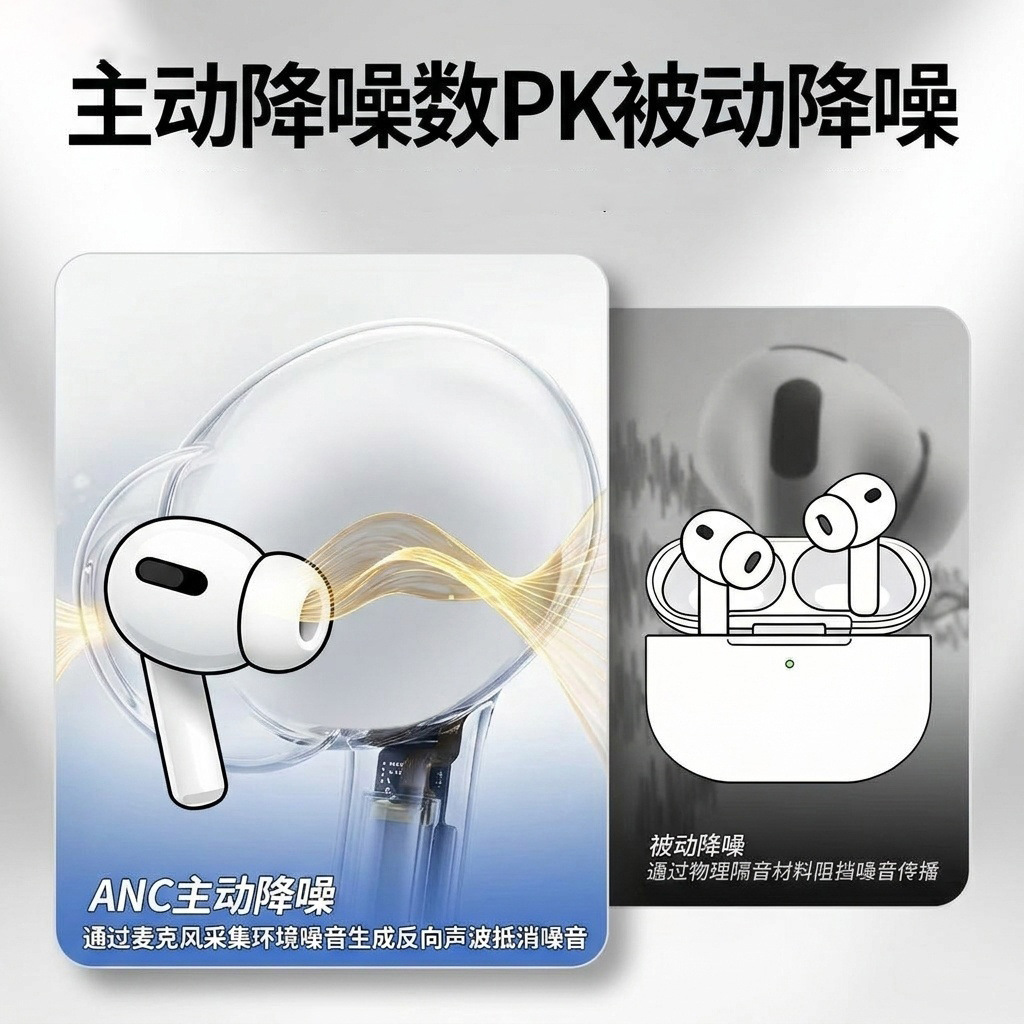 AI Translation Pro3 Wireless Bluetooth Earbuds Active Noise Reduction Air4 Ultra-long Standby Compatible with Apple Huawei Phones