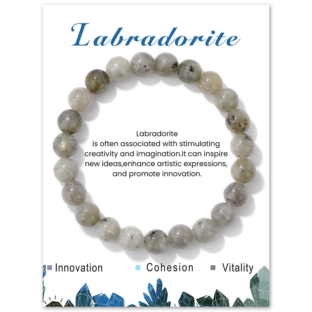 Card pack stone bead bracelet for men simple artificial stone handmade elastic rope bracelet business bracelet
