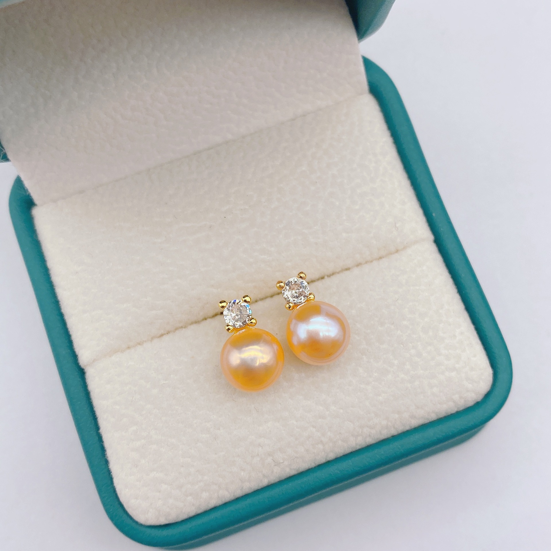 Princess 925 Silver Needle Earrings Natural Freshwater Pearl 7-8mm Surface Basically Flawless Earrings Small Batch Sample