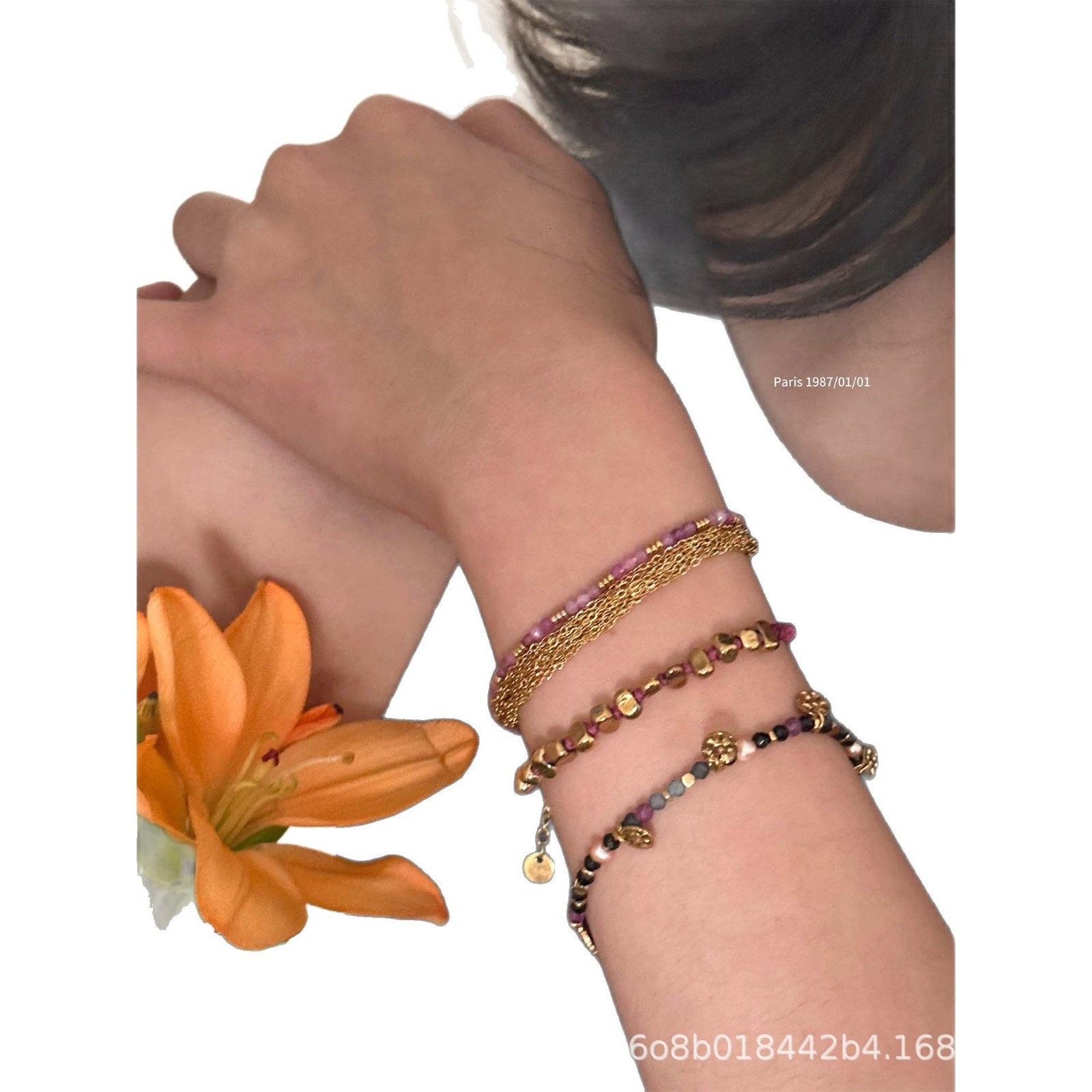 301 Spring Workshop Hand Woven Sweat Resistant Not Afraid of Fading Simple Color Matching Difficult to Make Bracelet m6-15