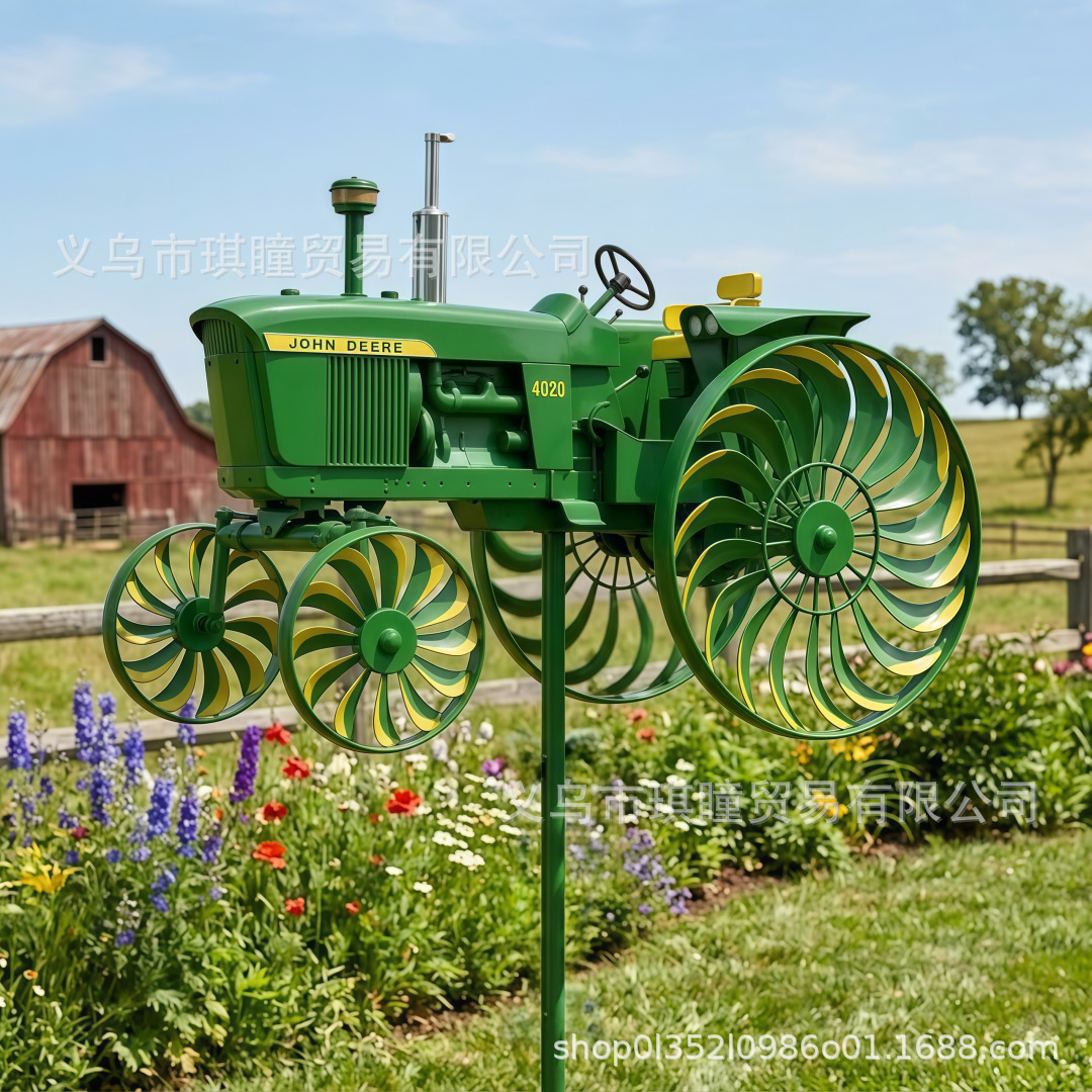 Independent Station Metal Iron Art Outdoor Garden Courtyard Rotatable Motorcycle Windmill Ornament Decoration