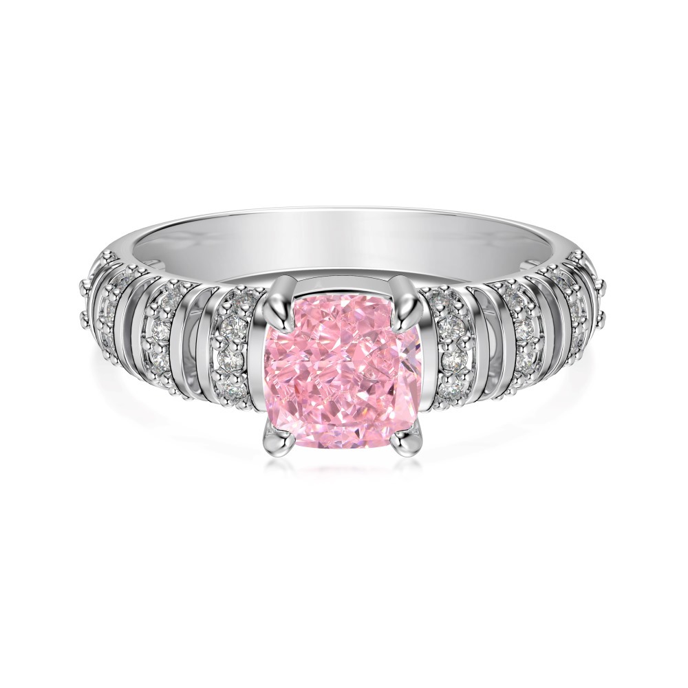 Live S925 sterling silver ring for women, design high-carbon diamond 8A zircon ice-cut closed ring wholesale