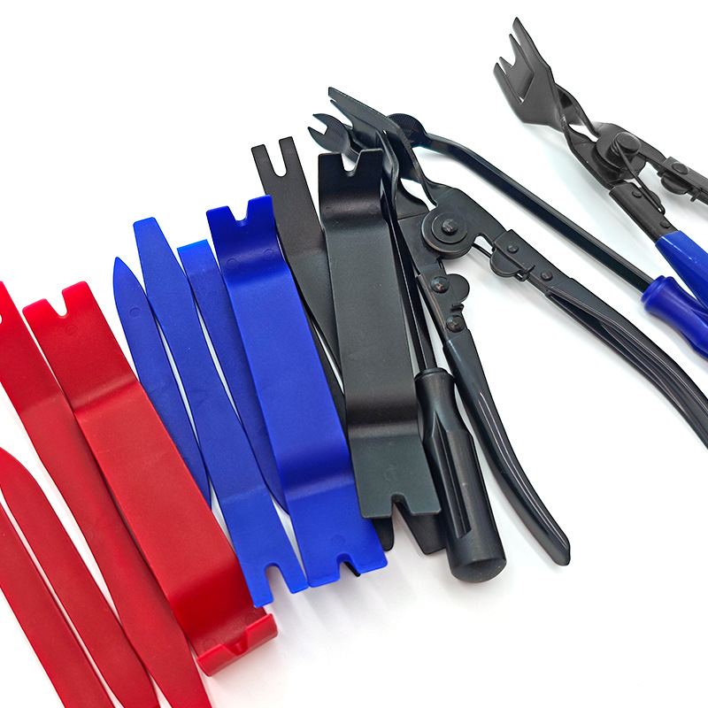 7-Piece Car Audio Modification Tool Anti-Scratch Plastic Pry Bar Fastener Clamp Interior Clip Removal Tool