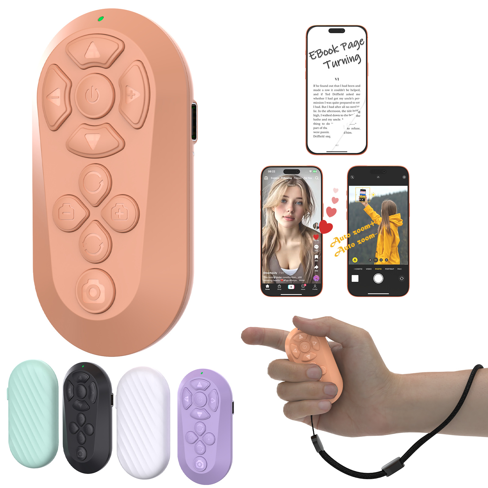 Bluetooth remote control for phone and tablet, lazy person's tool for scrolling short videos
