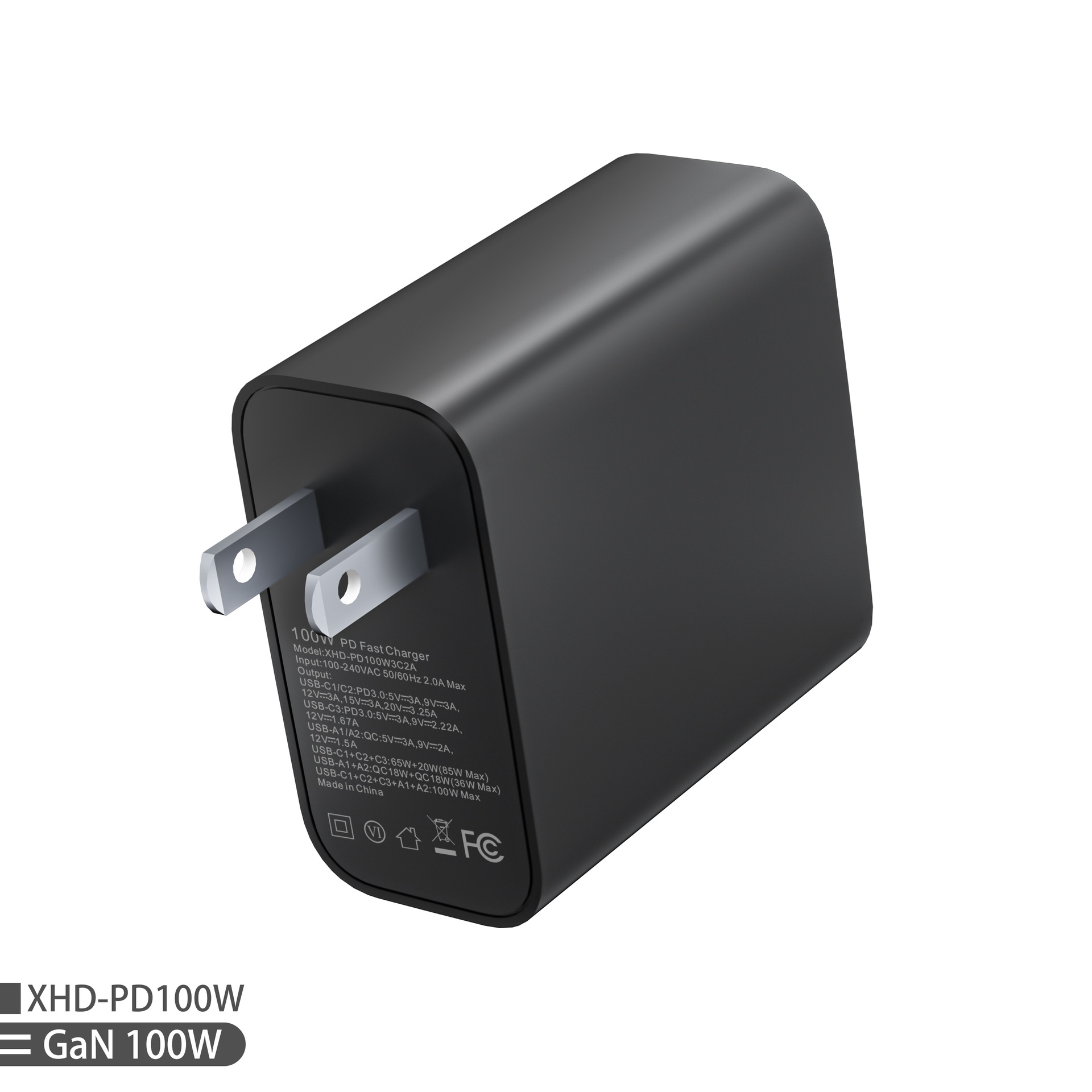 GaN 100W US standard charger for Apple 16 charger Samsung phone UL certified multi-port fast charging head