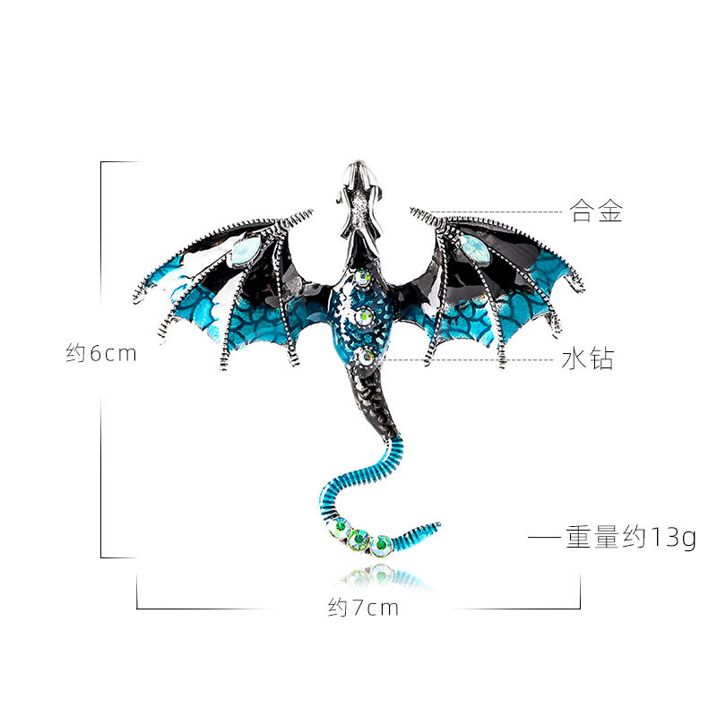 Oil Drip Cartoon Flying Dragon Brooch Men's Suit Coat Accessory Pin Jewelry New