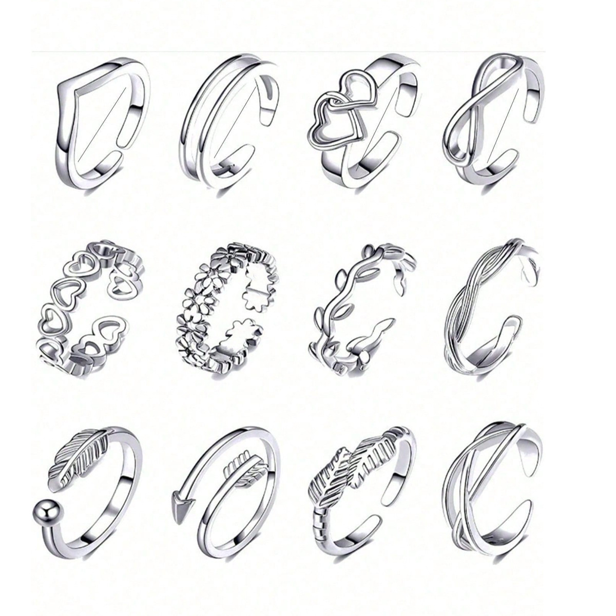 Beach Alloy Toe Ring Adjustable Heart Star Moon Open Accessories