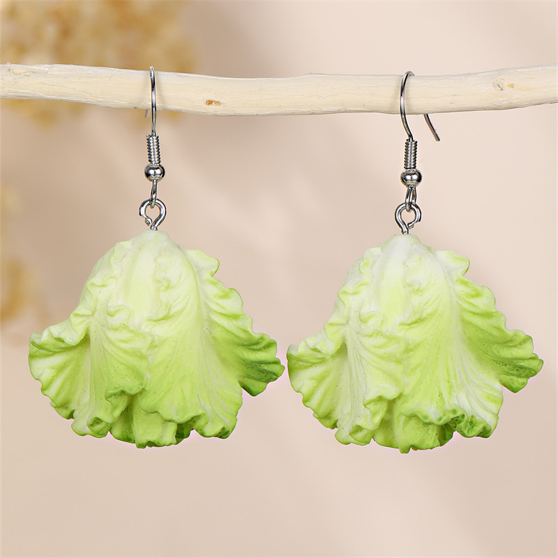 EZ5478 Vegetable Earrings Lettuce Broccoli Green Series Seasonal Vegetable Pendant Women's Ear Accessories