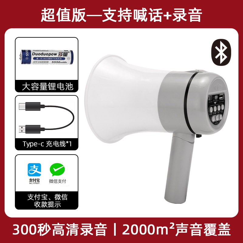 Double Diamond 30W High Power Handheld Megaphone Foldable Outdoor Recording Sales Horn C Port Amplifier