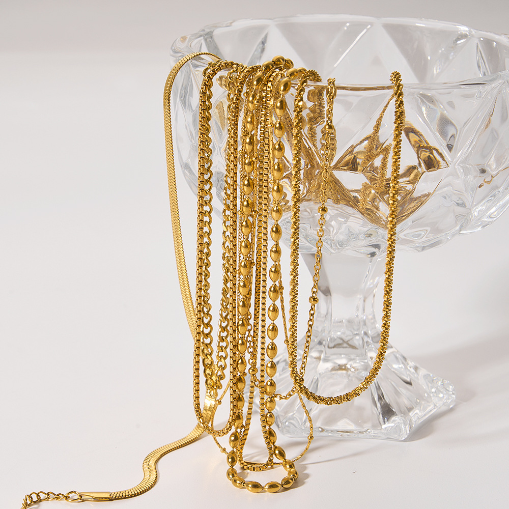18K real gold electroplated necklace chain pendant hanging O-chain Figaro chain diy necklace jewelry accessories