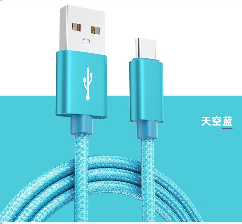 Nylon Data Cable for Apple Android USB Fast Charging Cable Customizable