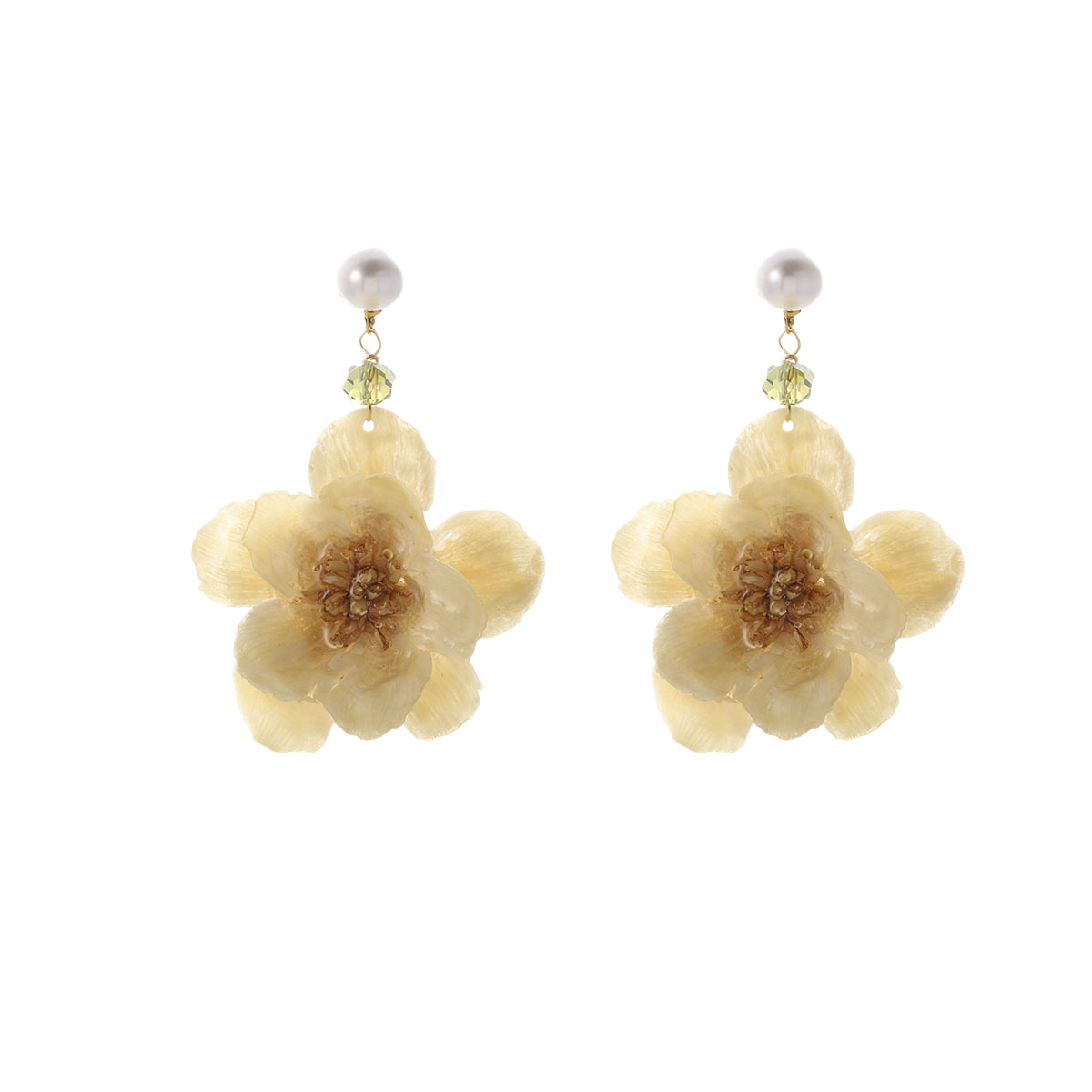 NALA New Chinese Style Flower Earrings Pearl Resin Earrings Niche Earrings