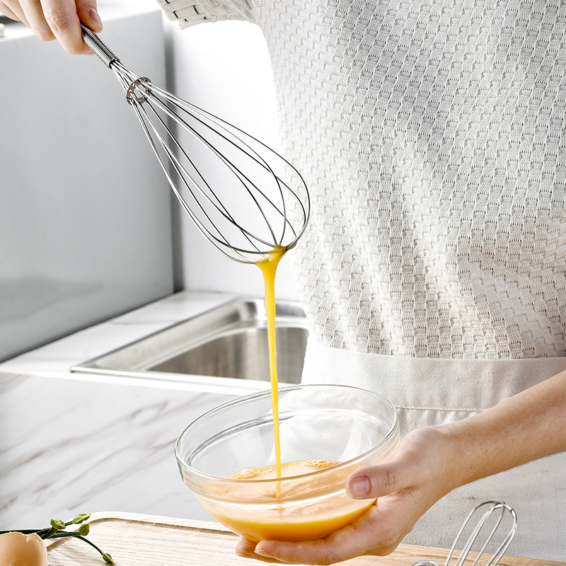 430 Stainless Steel Mini Spring Handle Manual Egg Beater Small Egg Whisk Cream Whipper
