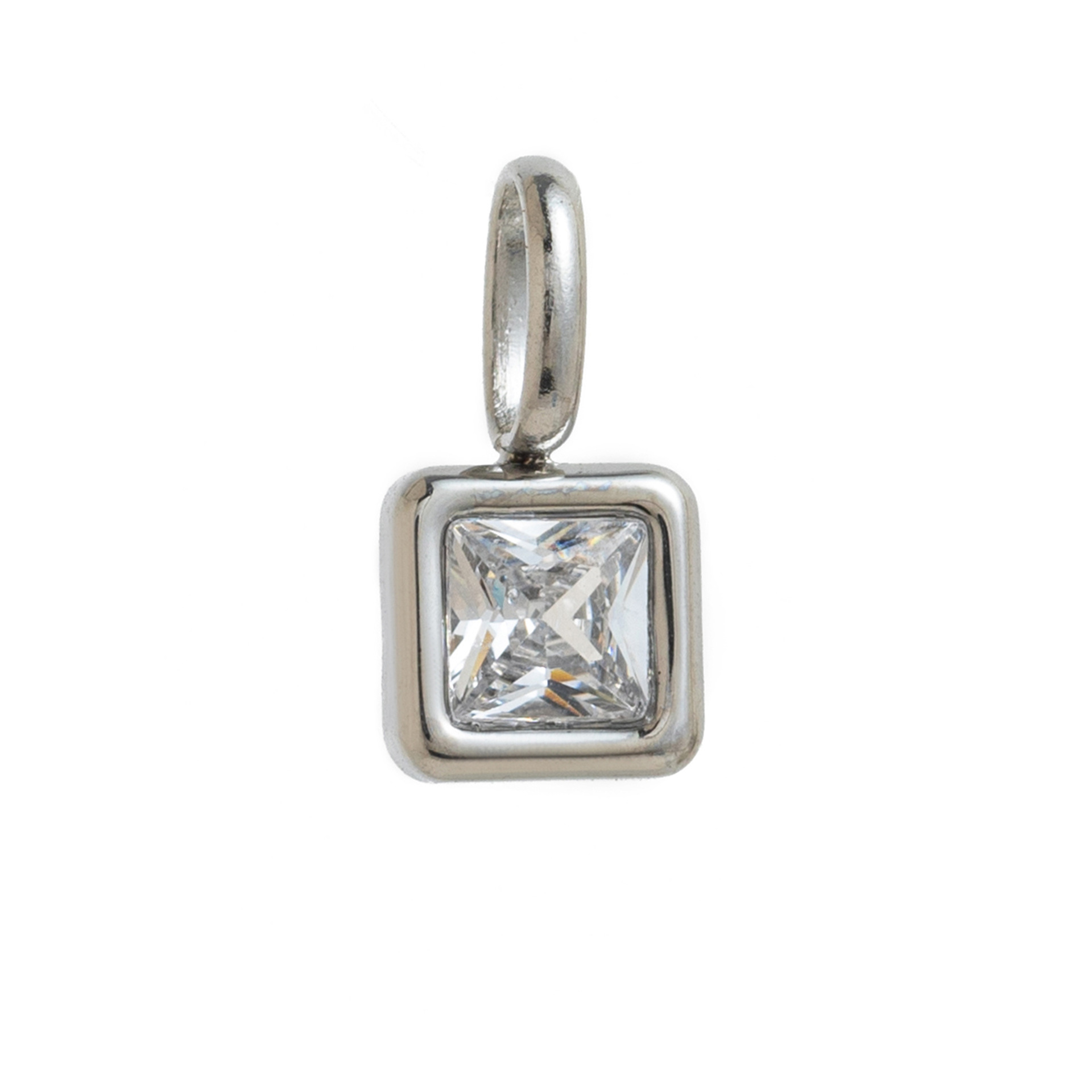Colorful 12 birthstone pendant DIY accessory necklace for women twelve birthstone square colorful zircon pendant锁骨