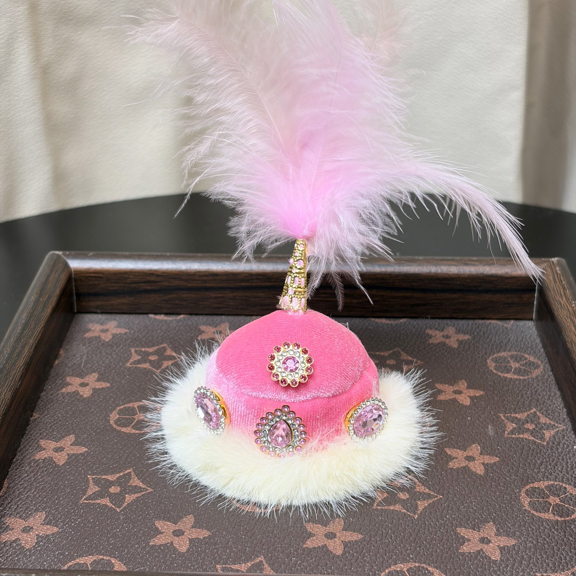 New product Xinjiang lamb hat accessory feather ethnic style diy accessory Xinjiang lamb small flower hat wholesale