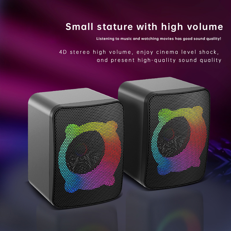 New desktop computer speaker wired USB glowing mini small speaker game multimedia desktop subwoofer