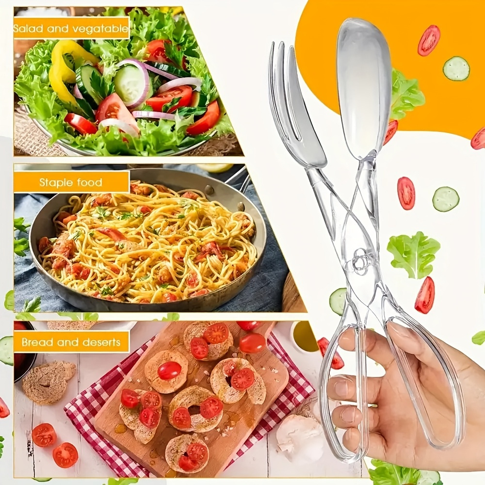Multifunctional salad tongs plastic food tongs bread tongs extended heat-resistant steak tongs multi-purpose tongs baking tool