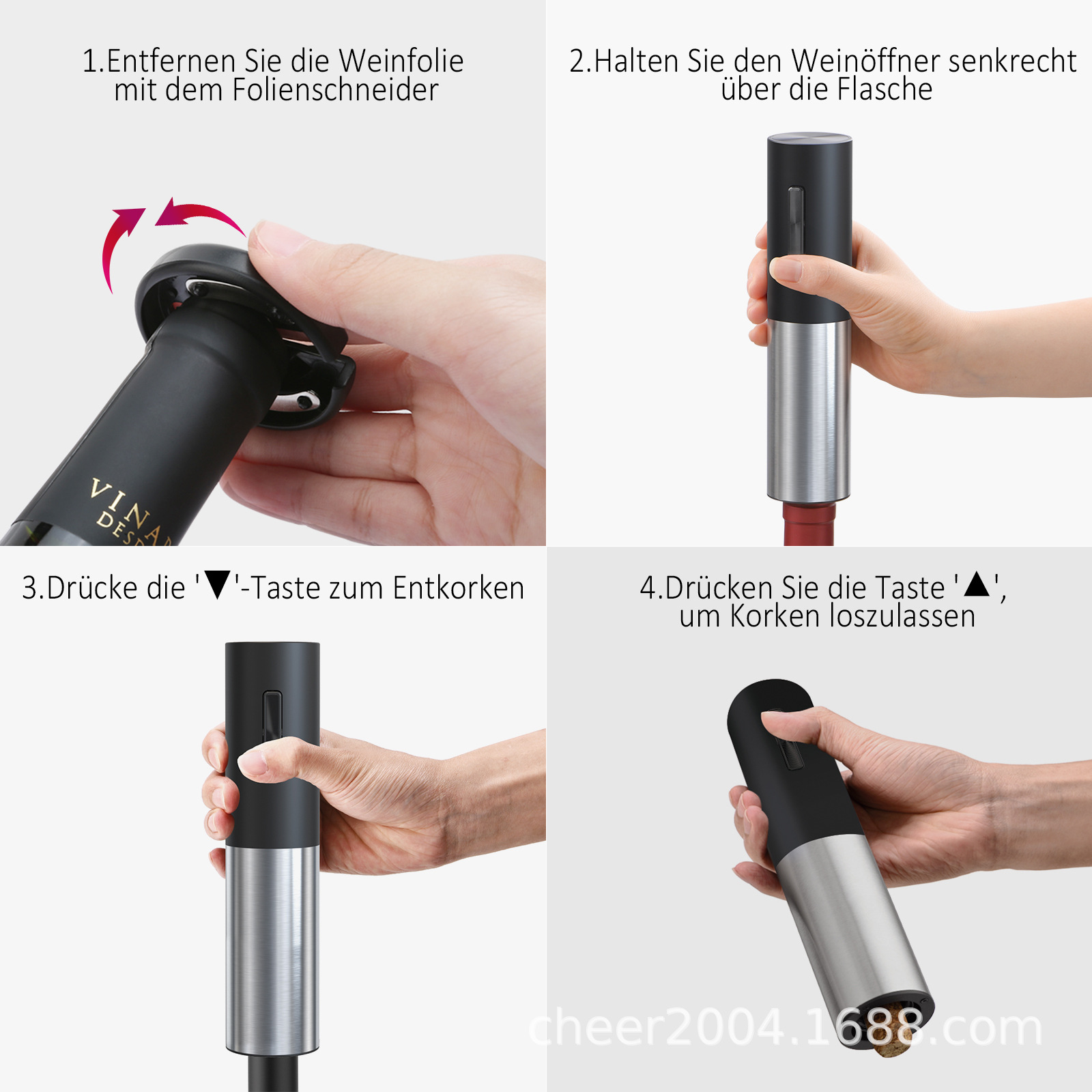 Kelitong Electric Wine Opener Mini USB Rechargeable Grape Red Wine Electric Corkscrew Wine Set