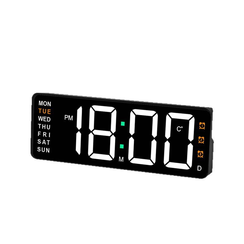 Desktop LED electronic alarm clock voice control countdown simple rectangular electronic clock bedroom student special