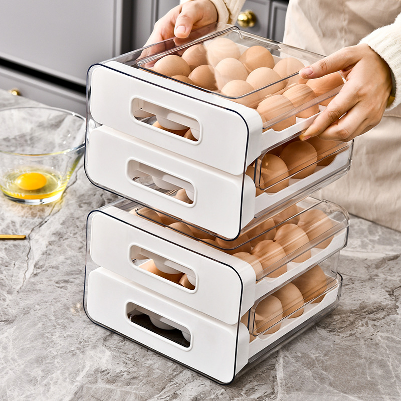 Egg Storage Box Refrigerator-Specific Drawer Type for Eggs Kitchen Fresh-Keeping Box Food-Grade Organizer
