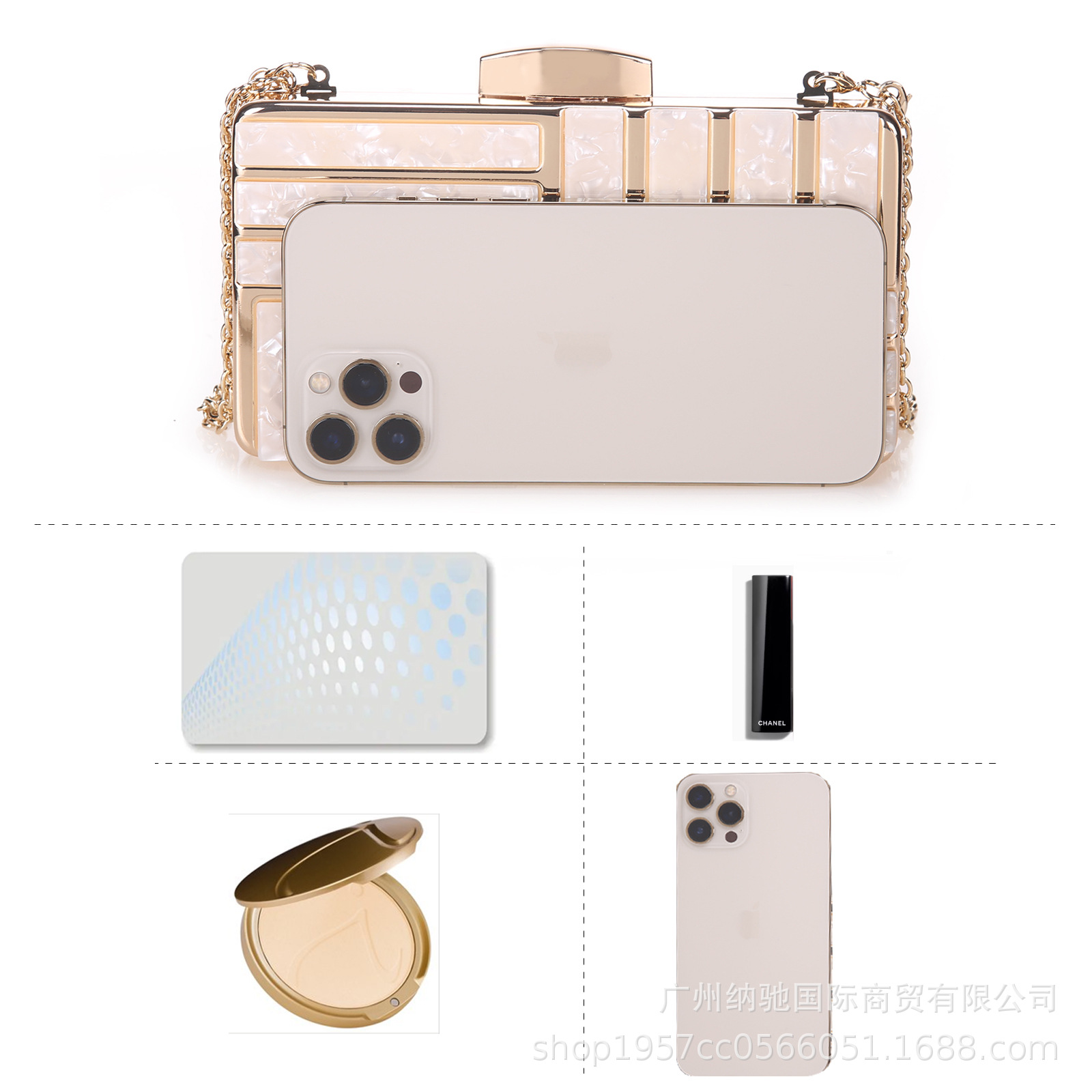 Acrylic evening bag plaid geometric pattern box bag clutch women's evening bag handbag organic glass bag