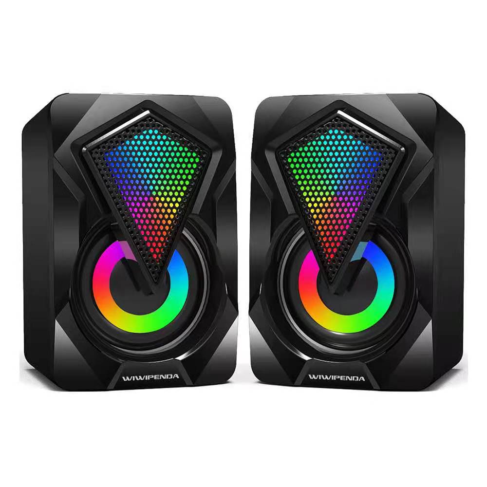 Long-term computer small speaker, mini USB colorful light notebook audio, Langjing Store
