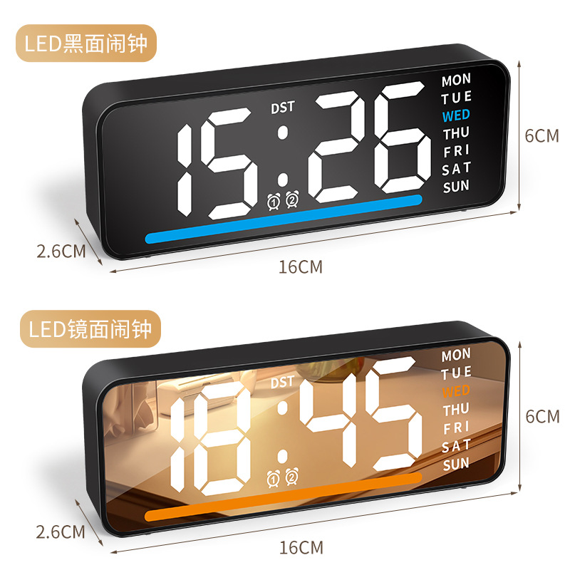 New Innovative LED Large Character Digital Clock Atmosphere Light Date Table Clock Multifunctional Digital Alarm Clock
