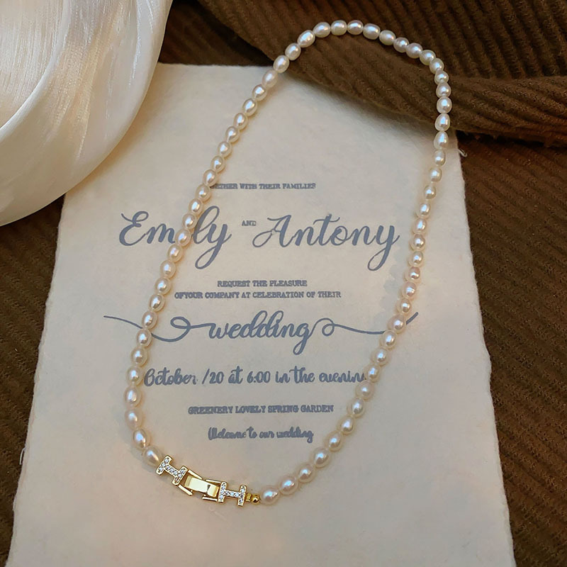 H design flawless high-quality 5mm natural freshwater pearl necklace for women, neck chain