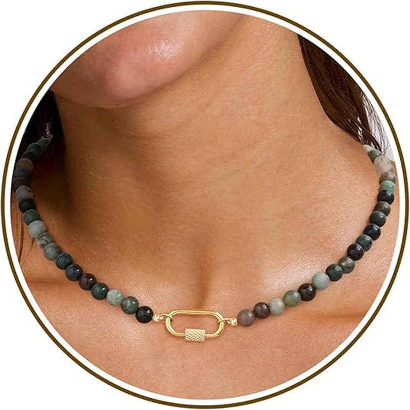 Women's Jewelry Gemstone Necklace Girl Gift Item Colorful Necklace