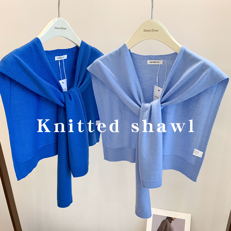 Outer layer small cape shawl, summer thin solid color sunscreen air-conditioned room shoulder cape